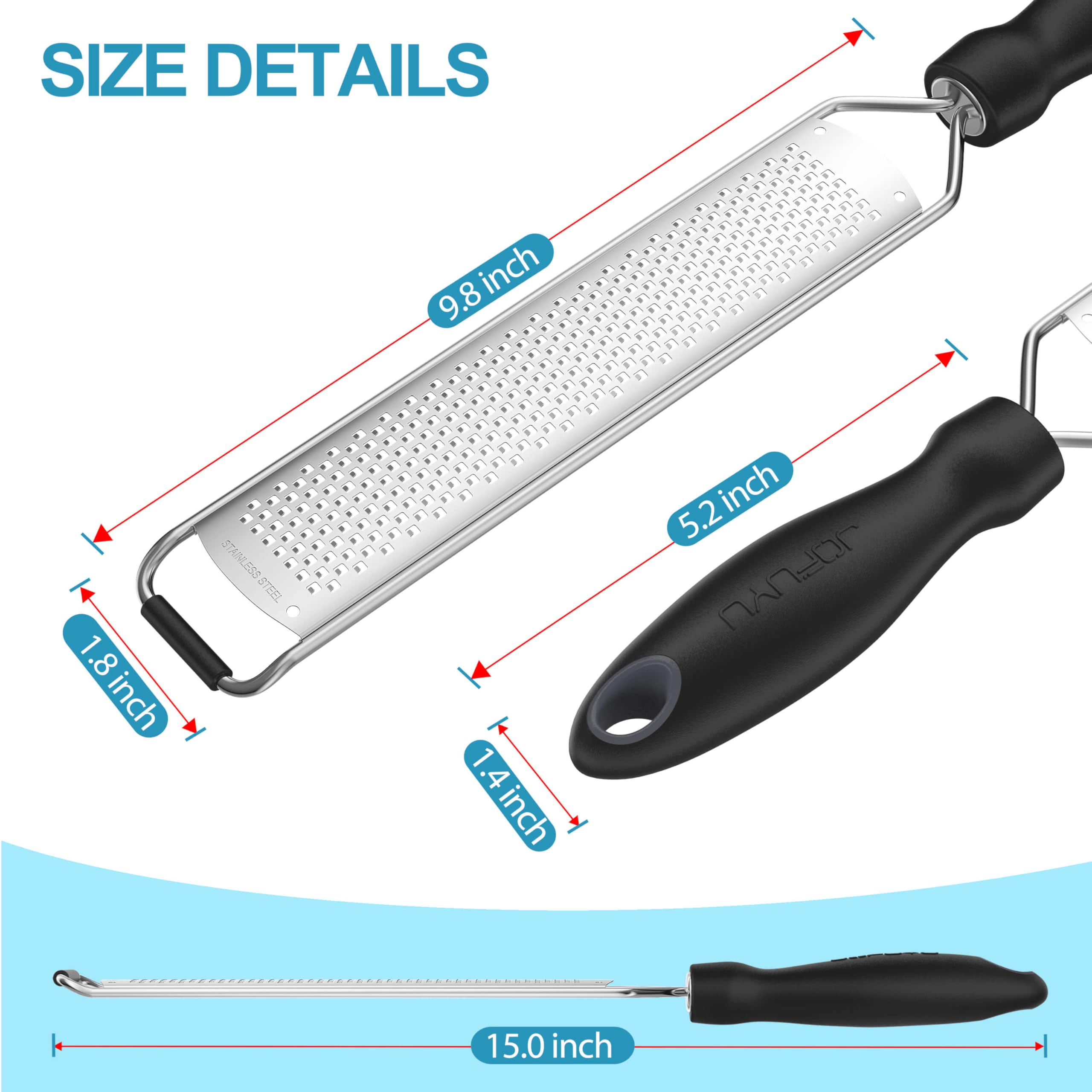 Lemon Zester & Cheese Grater, Premium Stainless Steel Citrus Zesting Tool