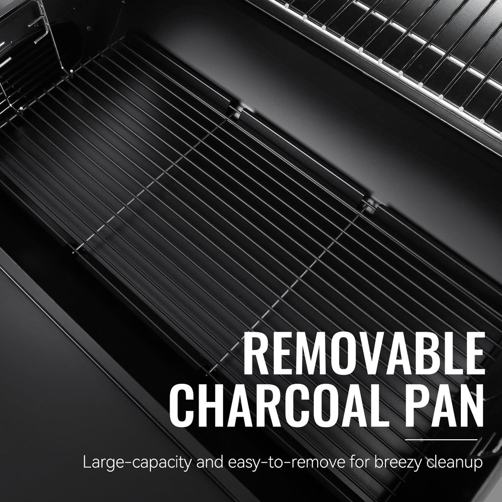 Royal Gourmet CC2036F Barrel Charcoal Grill with Offset Smoker, Outdoor BBQ Grill with 1200 Sq. In. Grilling Area for Large Event Gathering, Black