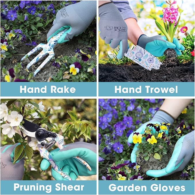 WORKPRO Aluminum Garden Tool Set, 4PCS Heavy Duty Hand Garden Tools