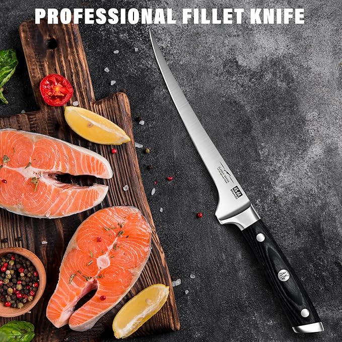 SHAN ZU Fillet Knife 7 Inch- Edge Deboning Fish and Meat Knife