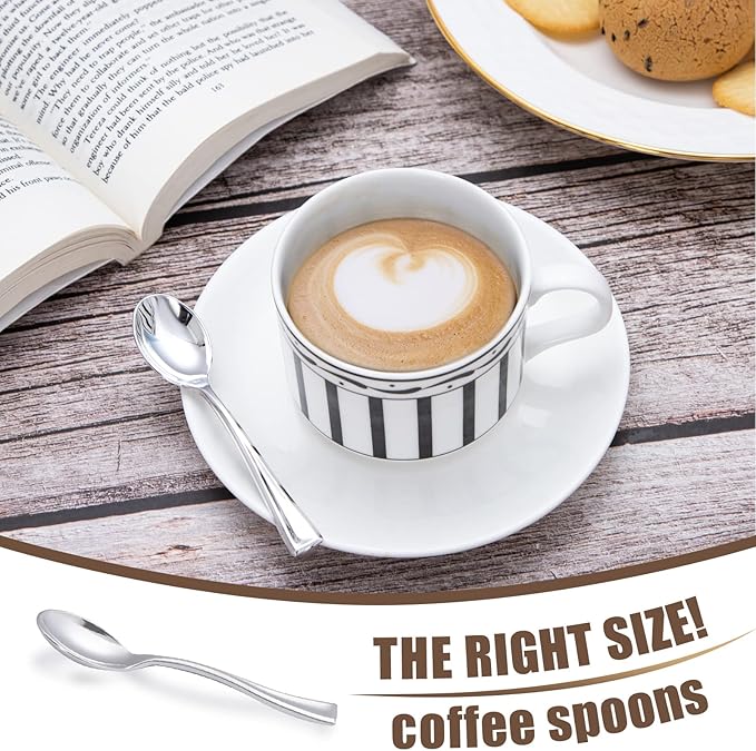 WDF 300 Pieces Plastic Silver Mini Spoons - 4 Inches Silver Plastic Tasting Spoons for Desserts, Heavy Duty Disposable Spoons Perfect for Coffee, Cake, Desserts, Appetizers for Wedding Spring Party