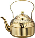 SANQIAHOME Antique 1.4L (45 Oz) Stainless Steel Teapot with Infuser Gold
