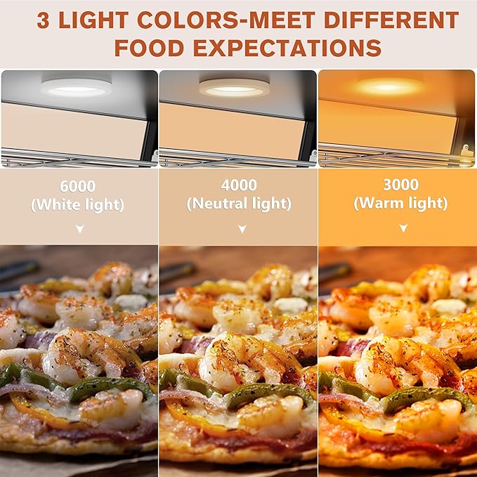 Whalefall 3-Tier Food Warmer with top Holder,tri-Color Lighting