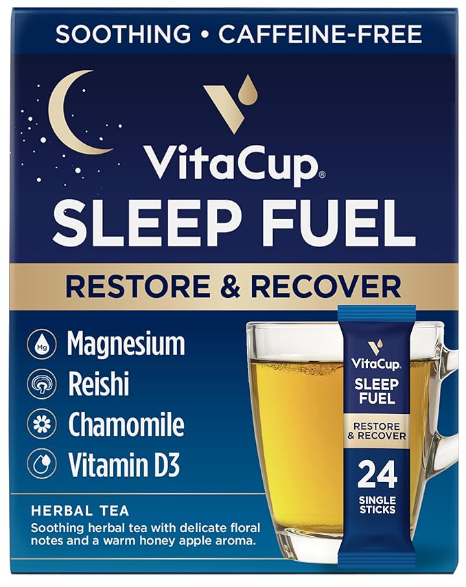 VitaCup Sleep Fuel Instant Tea Packets w/Chamomile and Magnesium, 24ct