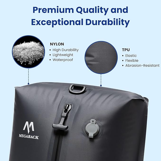 Megaback Vacuum Bags for Travel, IP67 Reusable Vacuum Seal Bags for Clothing with Electric Pump, Vacuum Seal Packing cube for Suitcases, Backpack & Travel (2PC+Pump)