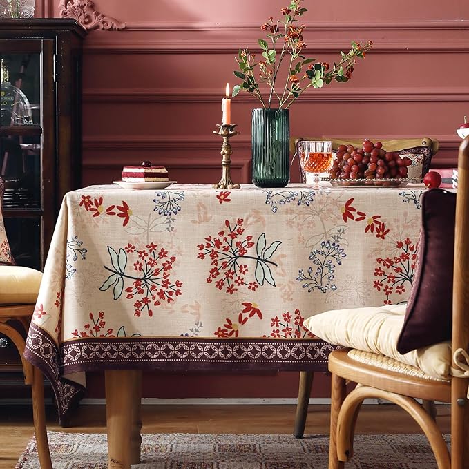 patdrea Vintage French Linen Tablecloth,Rectangular,110"x63"-NewMari