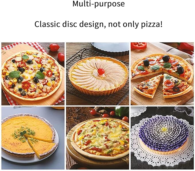 InBlossoms 11 inch Pizza Pan With Holes, Carbon Steel Perforated Non-Stick Bakeware for Home Kitchen Oven, 2 Pack