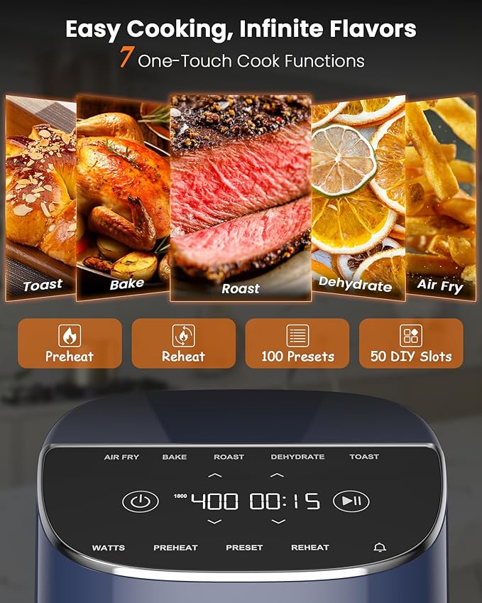 Nuwave Brio Plus Air Fryer 8 Qt, New & Improved, PFAS-Free Ceramic Coating