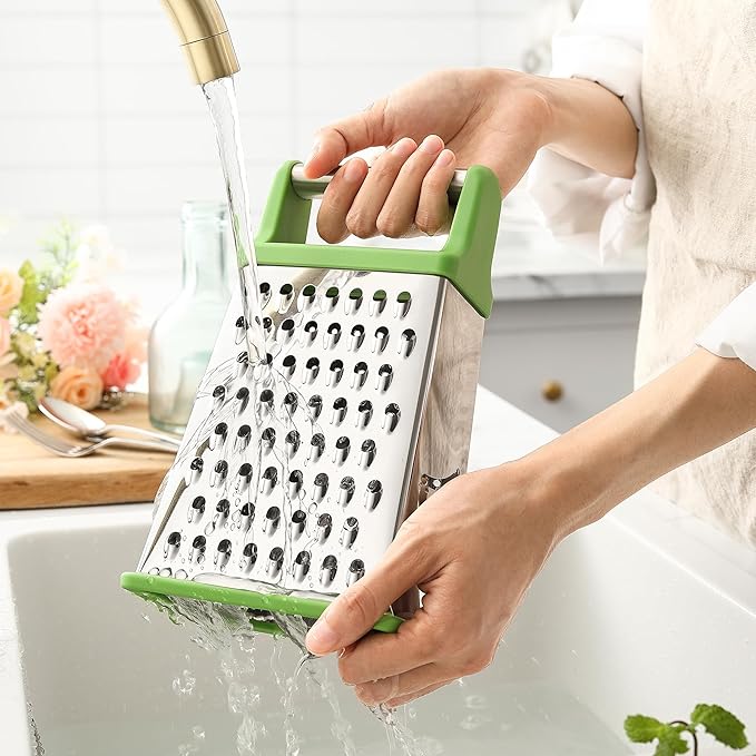Spring Chef Stainless Steel XL Cheese Grater for Kitchen, Green