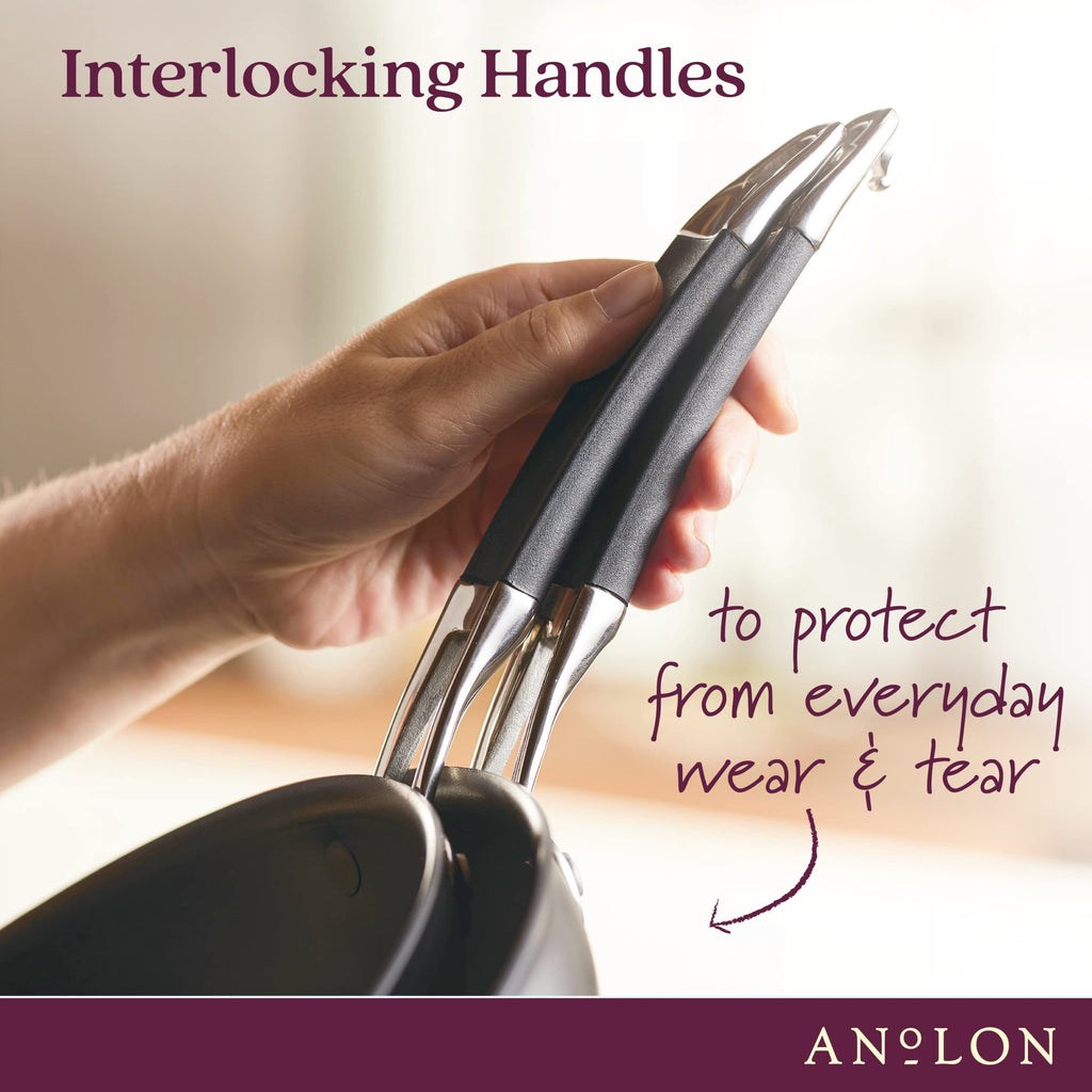 Anolon Smart Stack Hard-Anodized Nonstick Frying Pan Set, 10 & 12-Inch