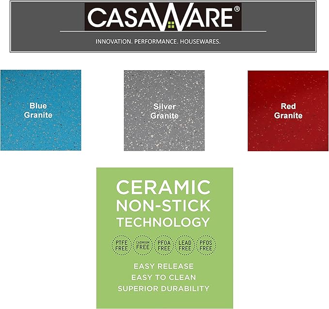 casaWare Toaster Oven 12 x 11-Inch Baking Sheet with a 1.5-Inch Handle (Red Granite)