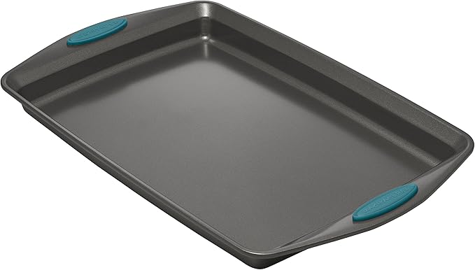 Rachael Ray Yum-o! Nonstick Bakeware Oven Lovin' Baking Pans Set, 10-Piece, Gray and Marine Blue
