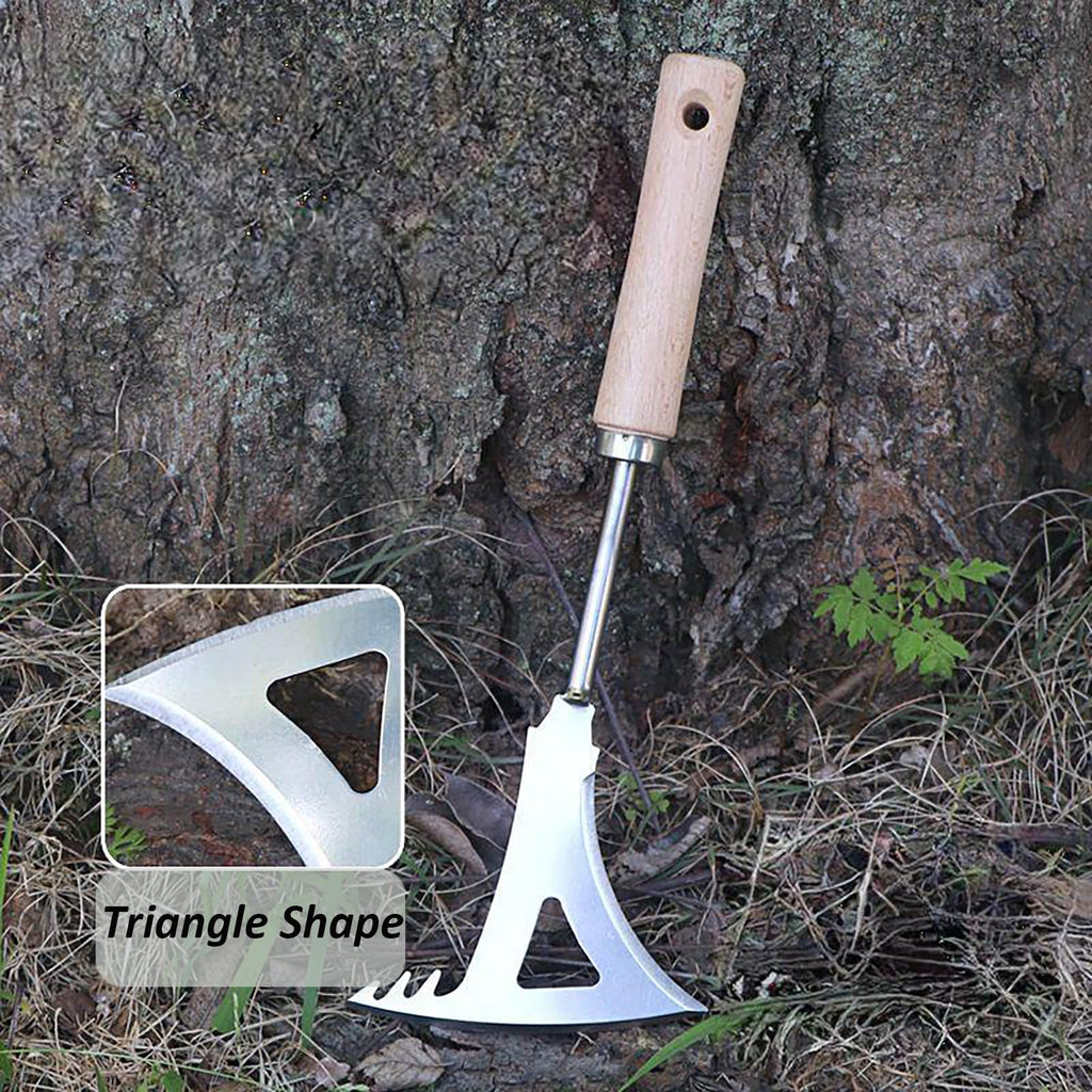 KSOUSLATU Weed Puller Tool, Manual Stainless Steel Weeding Tool, Triangle Shape for Lawn Vegetable Garden Farm Planting
