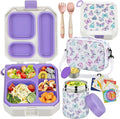wiwens Bento Lunch Box for Kids with 12oz Soup Thermo Leak-Proof Lunch Food Container with 5 Compartment Thermo Hot Food Jar and Insulated Lunch Bag for Kid Toddler Girls Boys to School