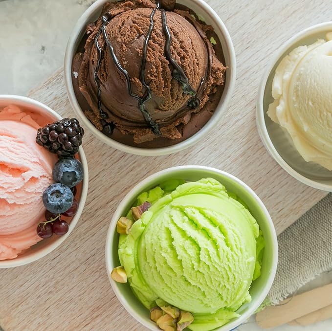 BALCI 16oz Ice Cream Containers - Set of 4 (White Sprinkles)