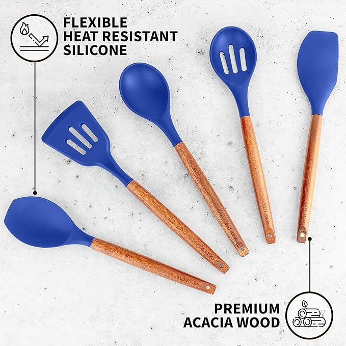 Zulay Kitchen 5 Piece Silicone Utensil Set