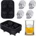 Attimal Ice Cube Tray Skull Shaped Silicone Ice Cube Molds Essential Bartender Accessory for Whiskey Cocktail Bourbon Lovers Eco Friendly Ice Cube Tray