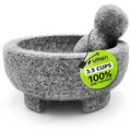 Umien Granite Mortar and Pestle Set 8-Inch (3.5-Cup), Molcajete, Grey