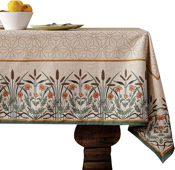 patdrea Vintage French Linen Tablecloth,Square,55"x55"-Cudillero