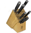 Shun Classic 7 Piece Essential Block Set, Includes 8" Chef, 3.5" Paring, 6" Utility, 9" Bread Knives & Herb Shears, Handcrafted Japanese Knife Block Set, Pakkawood Handles