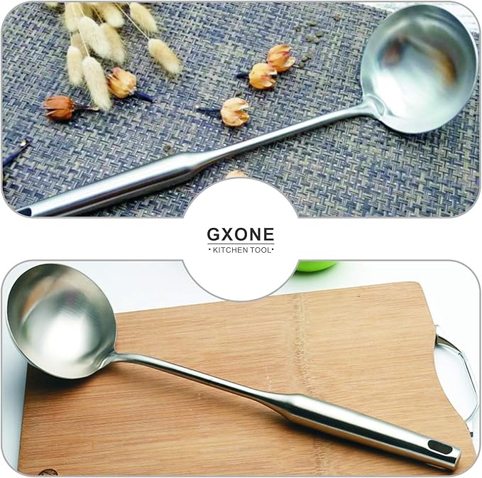 Soup Ladle,304 Stainless Steel Cooking Ladle with Long Handle,3.9 Inch