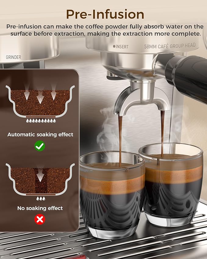 COWSAR 20 Bar Espresso Machine with Grinder & Milk Frother-Pro