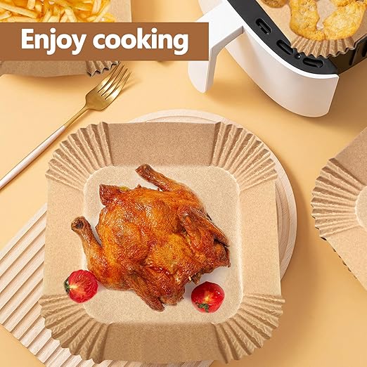 150 PCS Air Fryer Liners, 8.5 Inch Square Parchment Paper Sheets