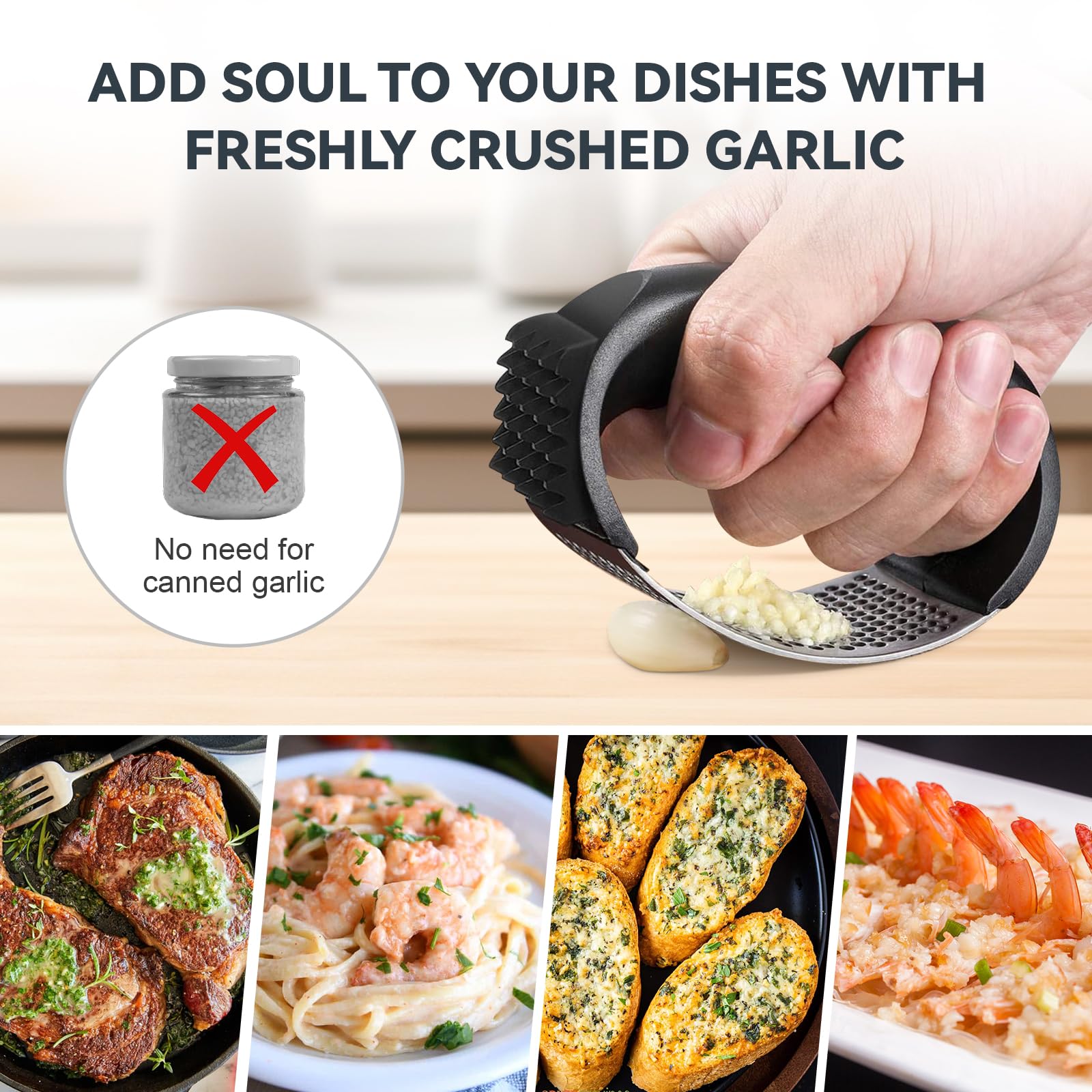 Ywmoml 2 Pack Garlic Press Rocker Set – Innovative Stainless Steel Garlic Mincer & Crusher with 2 Peelers, 2 Scrapers, and 2 Brushes for Effortless Garlic Prep | Complete Garlic Tool Kit (GREEN)