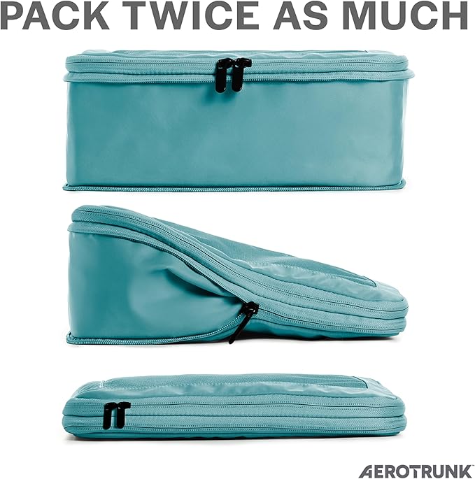 Aerotrunk Compression Packing Cubes for Travel, 6-Pack, Teal