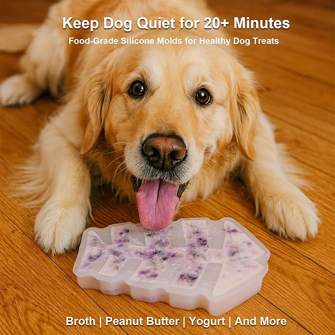 SIUPER 7.5IN Big Fish Bone Dog Cat Treat Mold 1 Pack, DIY Flavors for Puppy. Food Safe Silicone for Oven. Large Ice Cube Mold for Pet Chew, Cooling. Pets Birthday Cake Baking. Fun Gift for Dog Lover