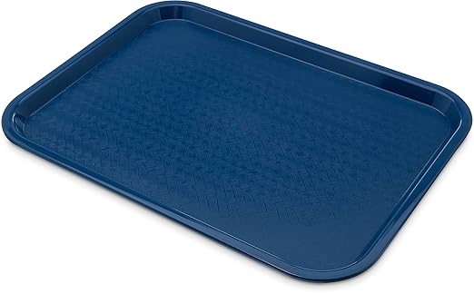Carlisle FoodService Products Café Cafeteria Tray, Fast Food Tray for Restaurant or Commercial Use, 12" x 16", 1 Count, Blue