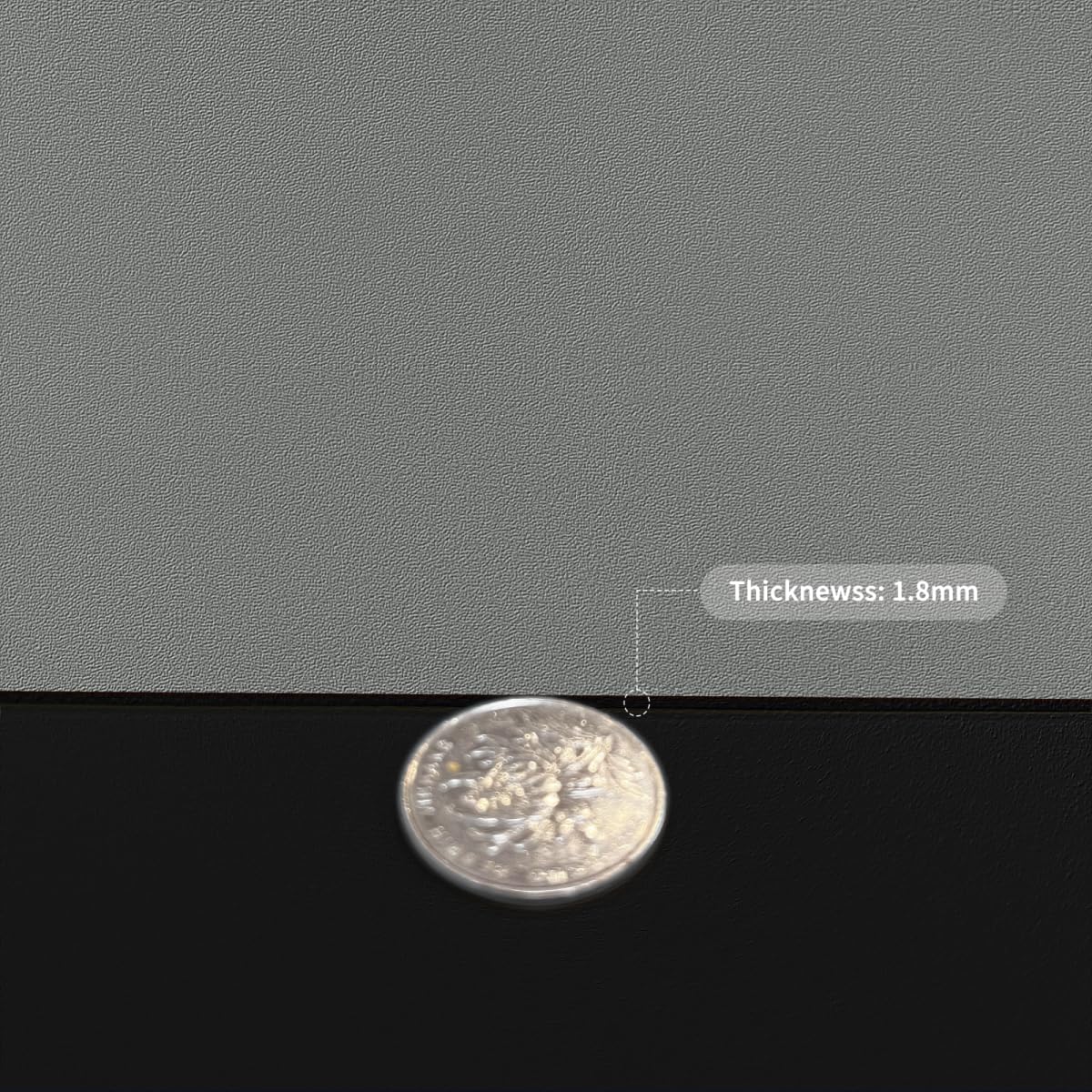 Zinkooat Faux Leather Table Cover,1.8mm Thick,12x72 Inch Desk Cover,Dresser Cover Top,Dresser Protector Top,Dresser Cover,End Table Cover.(Black+Gray,12x72)