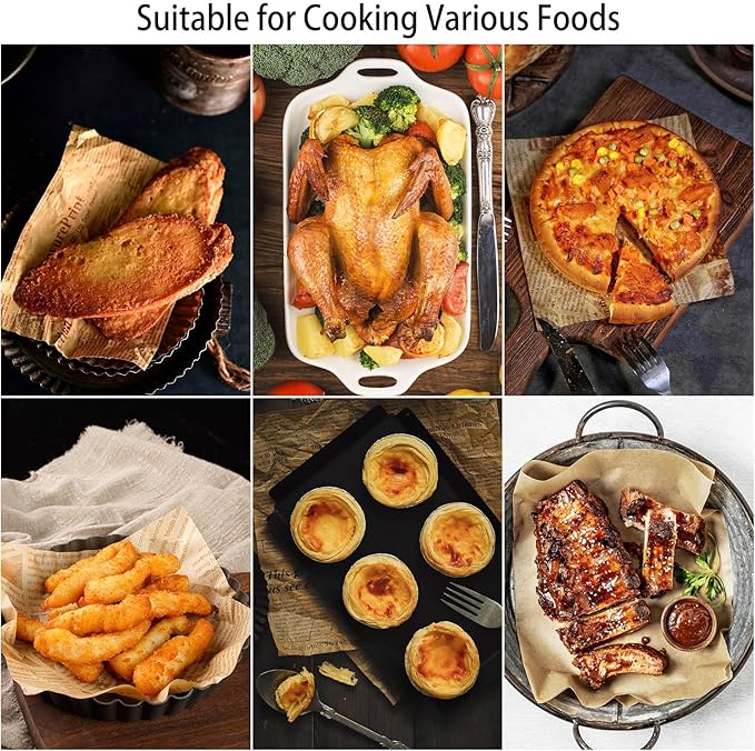 200Pcs Air Fryer Disposable Paper Liner, Round Non-Stick Air Fryer Liners Parchment Paper for Baking Roasting Microwave Oven (6.3 inch)