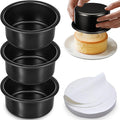 4 Inch Cake Pan, 3PCS Nonstick Small Cake Pans with 100PCS Parchment Paper