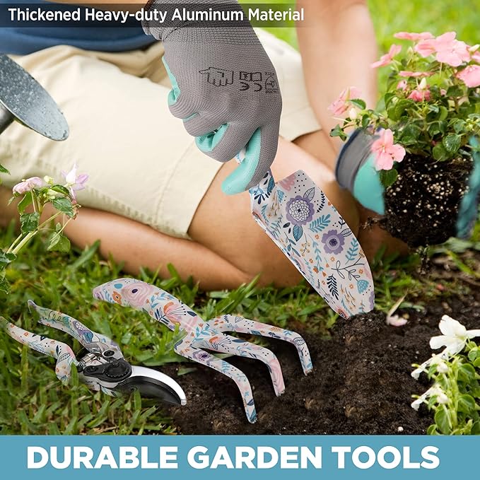 WORKPRO 5PCS Garden Tool Set, Aluminum Heavy Duty Gardening Tool Set