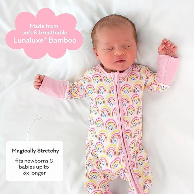 Little Sleepies Baby Pajamas, Pastel Rainbows, 18-24M
