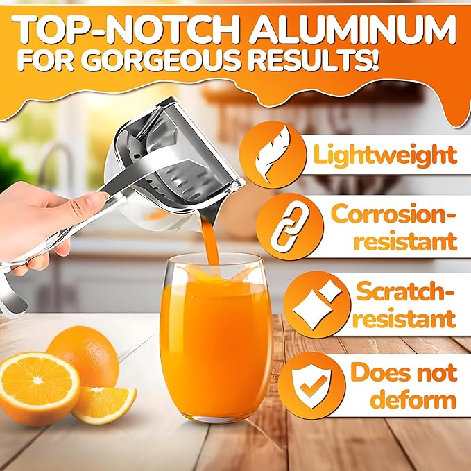 Manual Juicer Hand Press, 0.6 L, Ergonomic Handle, Aluminum Alloy