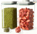 Melovom Pop Airtight Food Storage Containers Set with Lids, Large 4.2Qt/4L Food Containers with Scoop, Kitchen Pantry Organization and Storage, BPA Free Stackable Cereal Container (2 * 4.2Qt)