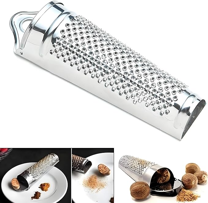 Nutmeg Grater Stainless Steel Kitchen Grater, Multifunctional Zester for Ginger, Garlic,Cheese Grate Nutmeg, Lemon, Lemon ZesterDurable and Professional Kitchen Tool Garlic Tools