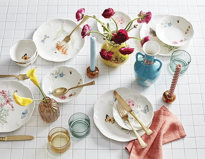 Lenox Butterfly Meadow Porcelain 28-Piece Dinnerware Set for 4