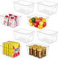 YIHONG 8 Pack Clear Storage Bins, Pantry Organizer Bins with Handle, Large