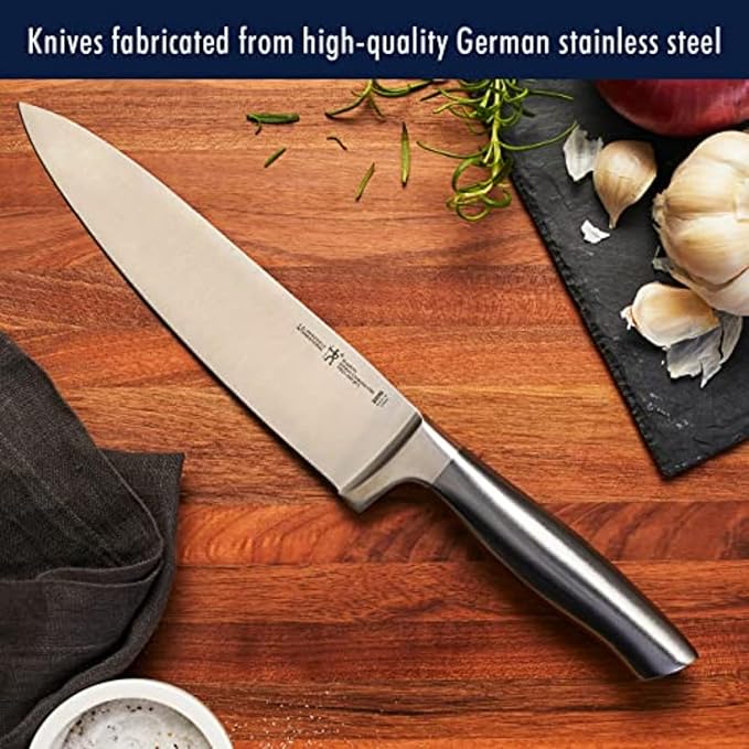 HENCKELS Graphite Razor-Sharp 13-pc Knife Set with Block, Kitchen Knife Sharpener, Chef Knife, Steak Knife, German Engineered Informed by 100+ Years of Mastery