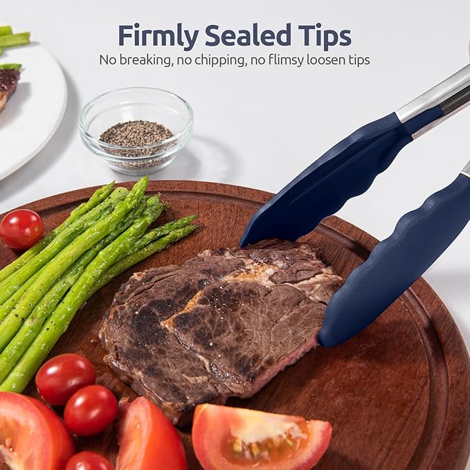 U-Taste Kitchen Tong for Cooking, 600ºF Heat-Resistant, 7in/Midnight Blue