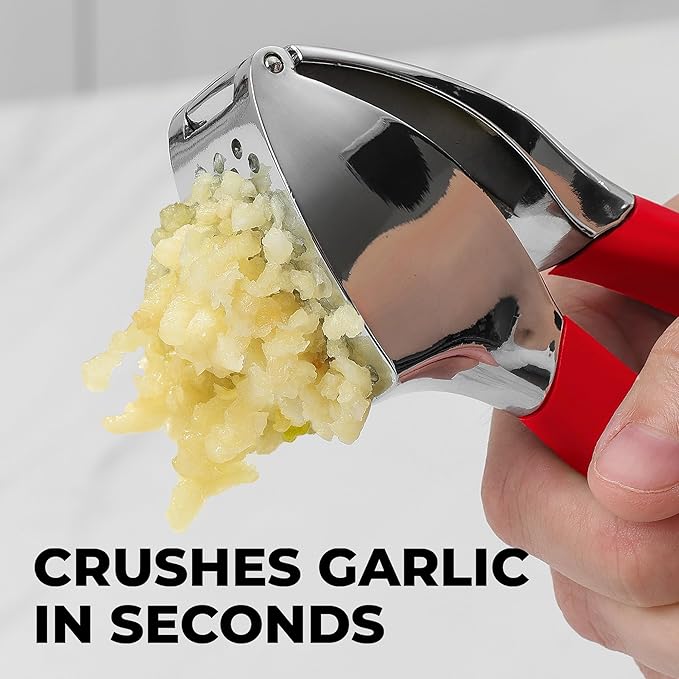 Zulay Kitchen Metal Comfort Grip Garlic Press