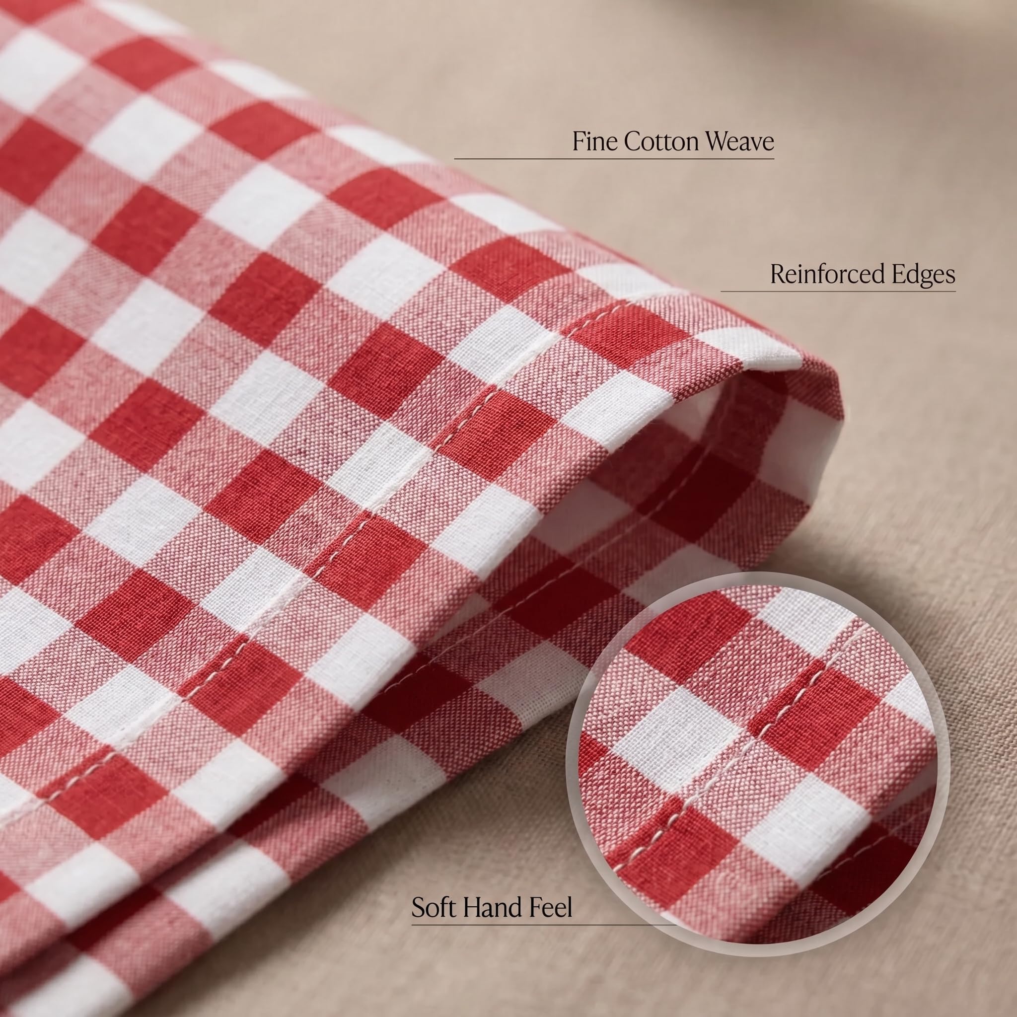 Urban Villa Cloth Napkins Cotton 20x20 (Set of 12) Rust