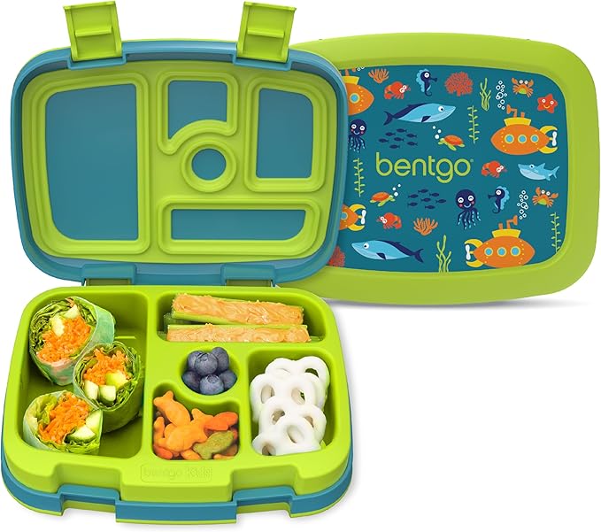 Bentgo Kids Prints Leak-Proof 5-Compartment Bento-Style Kids Lunch Box