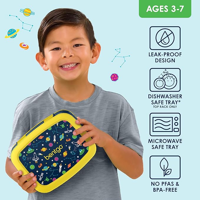 Bentgo Kids Prints Leak-Proof 5-Compartment Bento-Style Kids Lunch Box