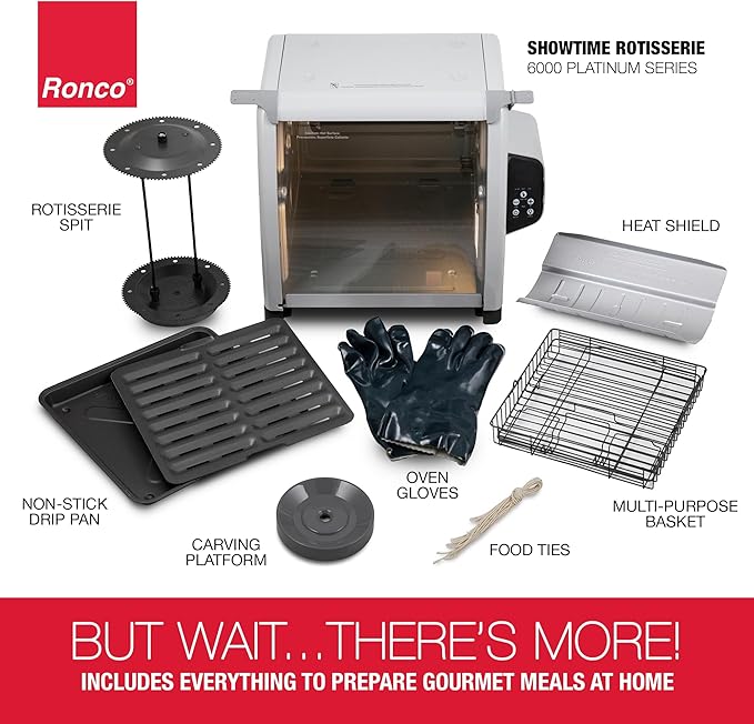 Ronco 6000 Platinum Digital Countertop Rotisserie Oven, 12-lb Capacity
