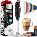 Zulay Kitchen Powerful Milk Frother Wand With Duracell Batteries - Ultra Fast Handheld Drink Mixer - Electric Whisk Foam Maker for Coffee, Lattes, Cappuccino & Matcha - Triple Whisk - Luster Copper