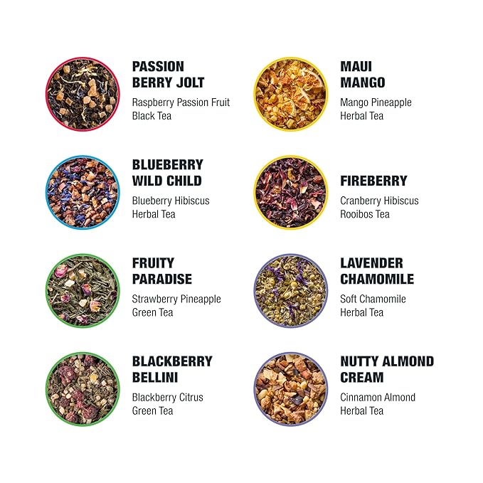 Tiesta Tea - Top 8 Favorites Sampler Set, Loose Leaf, Up to 80 Cups